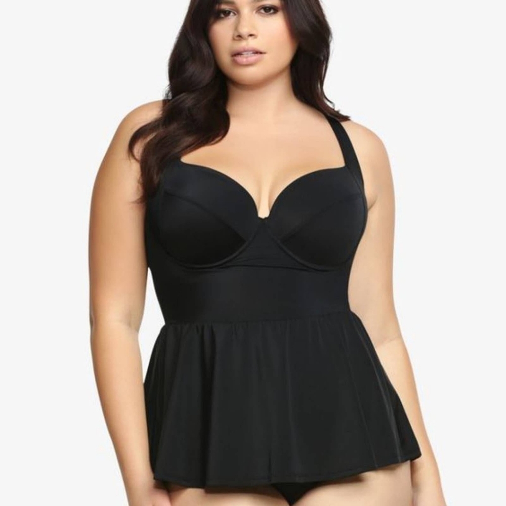 Torrid Black Peplum Demi Cup One Piece Size 3